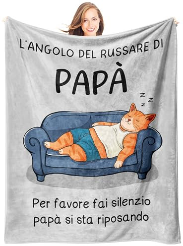 Giftasy Regalo Papà, Regalo Papa Compleanno - Coperta del Dolce Gatto, Regalo Festa del Papà, Regali Uomo Compleanno, Idea Regalo Uomo Originali (157 * 132cm)