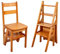 Klappleiter und Stuhl aus Holz, Doppelnutzung, für den Innenbereich, Heimbibliothek, aufsteigende Treppe, multifunktional, vierstufige Fischgräten-Leiter, Pflanzgefäß