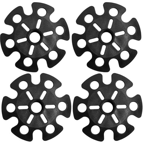 4 Stück Wanderstockkorb rutschfest, Schneeteller für Wanderstöcke Universelle, Gummi Trekkingstock Spitzen mit Gewinde, Schutz für Wanderstockspitzen, Walking Stöcke Gummipuffer für Alle Böden (15mm)