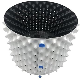 POSH AIR Atmungsaktiver Pflanztopf mit profilierten Wänden | Fördert gesundes Wurzelwachstum | Ideal für Haus und Garten | Farbe: Schwarz oder Weiß (Weiß, 48L)