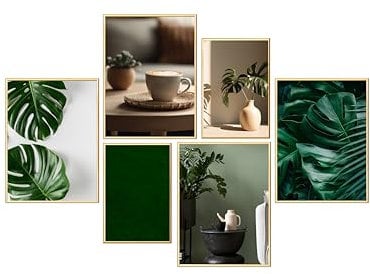 Wackadoo Bilderrahmen Set 6er 4 St. 30x40 cm, 2 St. A4 21x29,7 (DIN A4) mit echten Glasscheiben, verschiedene Größen gold, photo frame Poster