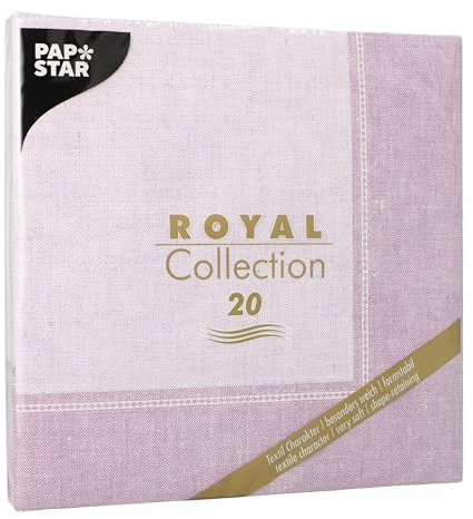 20 Servietten ROYAL Collection 1/4-Falz 40 cm x 40 cm flieder Linum