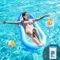 Feelhap Hamac Gonflable Piscine Hamac Floattant d'eau,Matelas Gonflable Piscine Bouée Gonflable Flottant Hamac,Gonflable Chaise Longue avec Pochette Imperméable,Porte-gobelet Flottant,Ballon de Plage