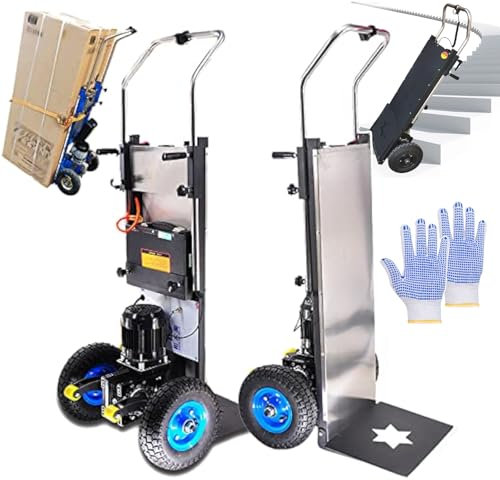 LTdlhFk Carrello Manuale Elettrico - Scale su E Giù, Carrello Saliscale Elettrico, capacità di Carico (400kg), Batteria Rimovibile (48v/36ah), Motore Senza Spazzole da 1200w