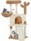 Yaheetech Árbol Rascador para Gatos en Forma de Cactus con Plataforma de Observación Cueva y Troncos de Sisal 42,5×42,5×106,5 cm Beige y Marrón