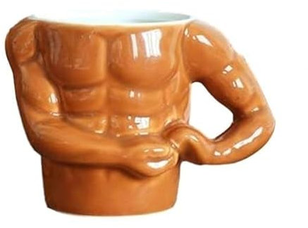 Taza de café novedosa para hombres, tazas de cerámica para culturistas, taza de cerámica 3D, lindas tazas de café muscular, leche, té, té, té, leche, jugo