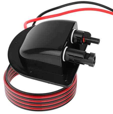 Solar Double Cable Entry Gland, Waterproof Junction Box Connector with 10ft 10AWG Solar Extension Cable for RV Boat Camper Van Building Garage Shed Roof Panels