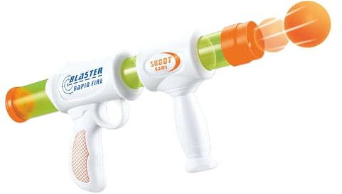RS Toys Air Blaster Softball-Schießer mit 6 Kugeln im Lieferumfang enthalten – Handgewehr für Kinder 6+ – sicheres und lustiges Spiel für den Außenbereich