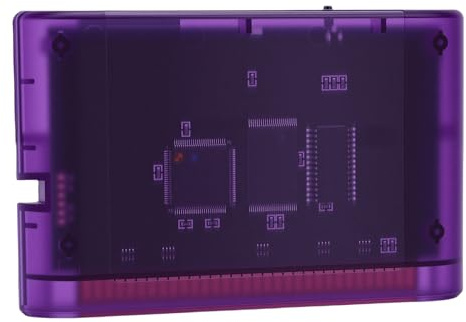 Gugxiom Cartuccia Multigiochi per Mega Drive, Cartuccia di Giochi retrò Super 4000 in 1 con Scheda di Memoria da 8 GB, Adatta per Console MD1/MD2/MD3/CD/X/32X (Viola trasparente)