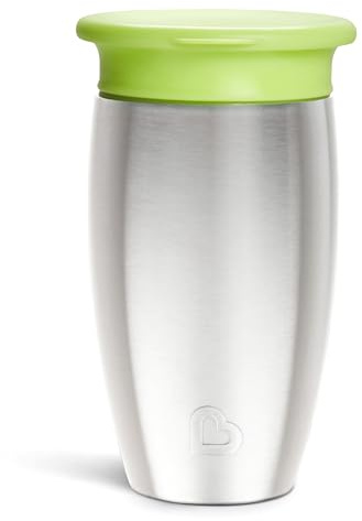Munchkin Sippy Cup for Toddlers, Miracle 360 Stainless Steel, 10 Ounce, Green