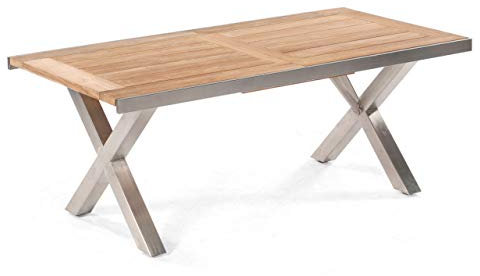 Sonnenpartner Gartentisch Spectra ausziehbar 190/250x100 cm Edelstahl/Old Teak