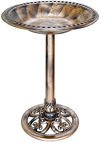 VIVOHOME Bagno per uccelli 71 cm Altezza Abbeveratoio Poliresina Leggero Antico Giardino