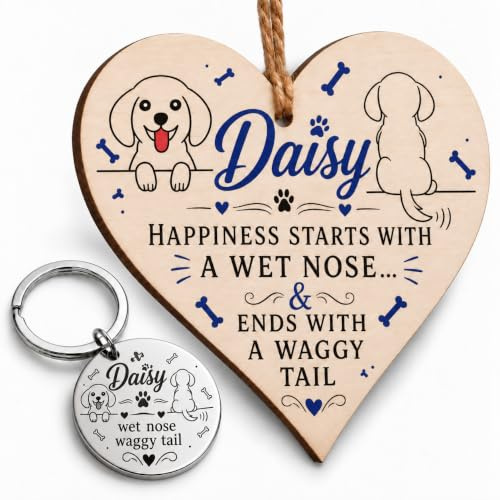 Handmade Wooden Hanging Heart Plaque Gift Perfect for Dog Lovers Pet Keepsake Novelty Decoration