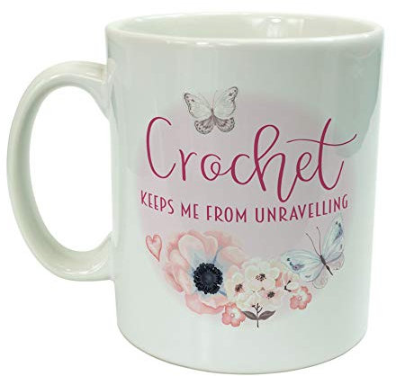 Personalised Butterfly Crochet Vintage Ceramic Mug, Home Birthday Gift Printed Drinks Cup