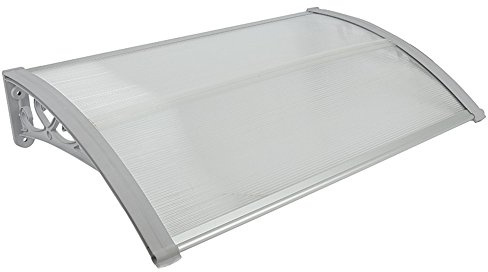 Flyelf Vordach für Tür, Regenschutz, transparent, Vordertür, Überdachung (100 x 150 cm)