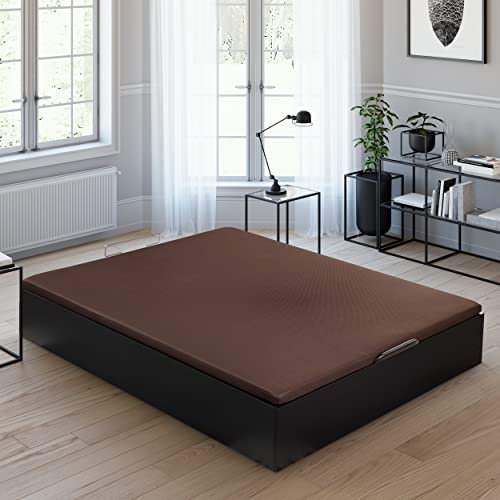 ROYAL SLEEP Canapé Abatible de Madera | 150x190 | Montaje y Retirada de Usado Incluido | Gran Capacidad | Tapa 3D Transpirable | 32 cm | Color Wengué | Space Bed