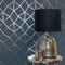 Fine Décor FD42560 Platinum Geo Trellis Navy/Gold Wallpaper