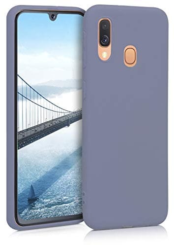 kwmobile Hülle kompatibel mit Samsung Galaxy A40 Hülle - weiches TPU Silikon Case - Cover geeignet für kabelloses Laden - Lavendelgrau matt