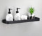 AJINGELA An der Wand montiert Schwimmend Metall Lagerregal,Schwarz Badezimmer Regal An der Wand montiert Badewannenregale Platzeinsparung Rostfest Extra Stark Schwimmend Lagerregal(60CM)