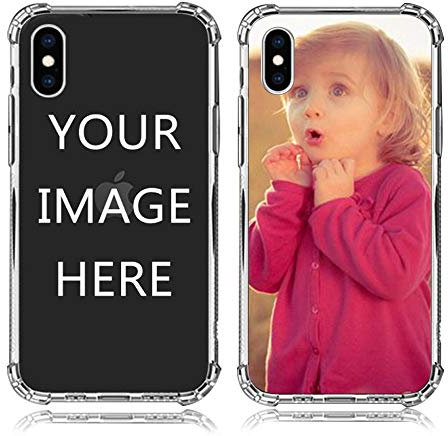 Personalised Photo Phone case for iPhone Xs Max Custom Soft TPU Clear Shock Absorbing Cover for iPhone Xs Max - Design Your Own iPhone Case with Image,Text and Business Logo