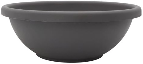 The HC Companies Grand Bol de Jardin de 45,7 cm – Pot de Fleurs Peu Profond avec Bouchon de Drainage pour Fleurs d'intérieur et d'extérieur, Gris Chaud