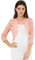 Allegra K Día de San Patricio Cárdigan Toreras Top De Encaje Floral Transparente Manga 3/4 Elegante para Mujer Rosa Claro L