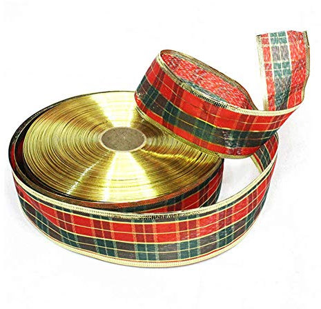 Weihnachtsband Tartan Ribbon Scottish Plaid Ribbon Kranz Geschenk Stoffband Für Hochzeit Wohnkultur Geschenk Wickelkunst Kunsthandwerk Material