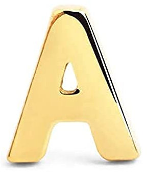 SINGULARU - Pendiente Suelto Letter. Inicial en Plata de Ley 925 con Acabado Baño de Oro de 18 Kt. Cierre Tuerca a Presión. Joyas para Mujer. Letra P