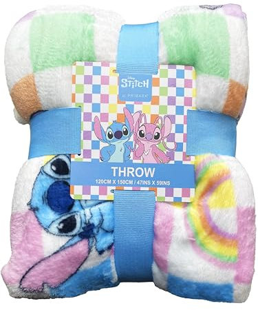 Lilo and Stitch und Angel Überwurf Primark, weiches Fleece, 120 x 150 cm