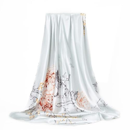 FAIRYGATE Bandana Seide Bunt Seidentuch Haare Damen Kopftuch für SeidenSchal Bandana Schal Große Quadratische Damenschals 90 cm 75011