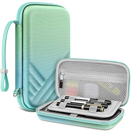 Fintie Tragetasche für Texas Instruments TI-Nspire CX II CAS/Tl-Nspire-CX-ll, TI-84 Plus CE/TI-84 Plus Farb-Grafikrechner – mit Netztaschen, Stiftfächern, Seaside Ombre, L, Modern