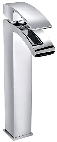Aquariss Bathroom Waterfall Tall Basin Mixer Tap Mono Single Lever Chrome