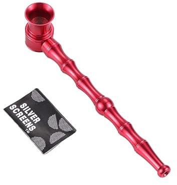 Pur-Pfeife | +5 Edelstahlsiebe | Hochwertige Metallpfeife 13cm | Abschraubbarer Kopf | Leichte Reinigung | Smoking Pipe Pfeife Glas Rauchen | Gebrauch von Tabakwaren