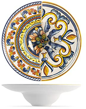 H&H Positano Set 6 Piatti Pasta in Stoneware 24cm