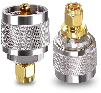 TUOLNK SMA auf PL259 Adapter SMA Stecker auf UHF PL-259 Stecker Koax Stecker für CB Funkantenne SO239 Stecker auf SMA Stecker Koaxial Adapter 2St