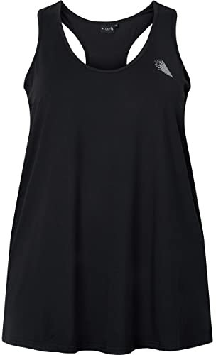 Zizzi Active by Damen Große Größen Trainingstop Racerback Gr 50-52 Black