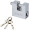 D-Shaped Stainless Steel Padlock with 3 Keys - 40 mm Waterproof Heavy Duty Padlock for Gates, Doors, Lockers, Sheds, Garages, Warehouses, Shipping Containers, Motorbike Chains
