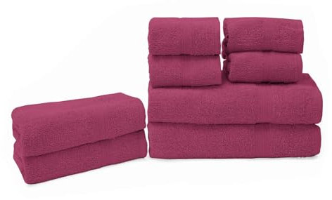 Leonardo Home - Set Asciugamani in Spugna 8PZ - 450 GSM, Composizione Set 4PZ 30x30cm + 2PZ 35x55cm + 2PZ 50x90cm, massimo comfort e morbidezza.