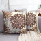 Sofakissen Kissenbezug 50x50 cm Braun und Grau Modern Geometrisch Floral Kissenbezüge Quadratische Kissenhülle Leinen 2er Set Herbst Kissen Dekor für Sofa Bett Auto Draußen