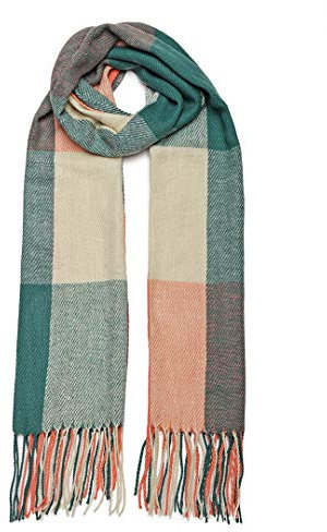 Oak & Tea Damen Schals Winter Warm Tartan Schals Kaschmir Gefühl Wraps, Schal Geschenke für Frauen (Grün)