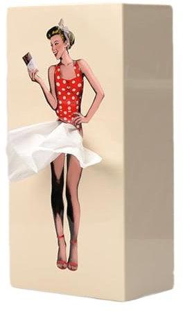 MRDEER Fliegender Rock Tissue Box - Kreative Taschentuchbox Mit Puffy Rock, Personalisierter Mädchen Taschentuchspender, Kosmetiktücher Box (Beige)