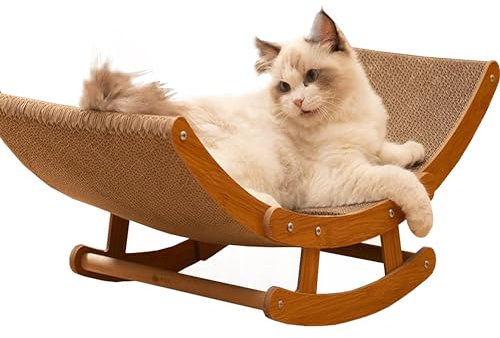 YUEMING Rascador para Gatos, Mecedora Rascador para Gatos, Rascador de cartón para Gatos para Gatos de Interior, Alivio del Aburrimiento Juguetes Rascadores