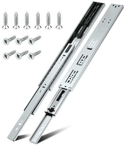 HBL' 1 Pairs Soft Close Drawer Runners 300mm, 50KG Capacity Full Extension | Heavy Duty Ball Bearing Silver Cabinet Drawer Slides Replacement Made of Cold-Rolled Steel, Rust-Resistant & Long-Lasting.