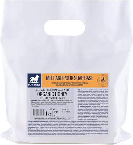 Black Sea Germany (ehem.Forbury) 1kg Bio (Organic) HONIG (SLS -Frei) Glycerinseife, Rohseife, Seifenbasis zum Seifengießen, (SLS -Frei) 100% Vegan