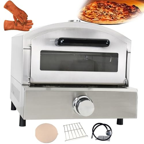 Horno De Pizza De Doble Cubierta Para Uso Comercial, Horno De Pizza Portátil Para Exteriores, 38-430 ℃/100-800 ℉, Pizzera De Acero Inoxidable, Bandeja De Goteo, Fácil De Limpiar,Tostador
