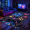 SSWH Gaming Teppich Für Jungenschlafzimmer Controller Muster Spielteppiche Wohnzimmerteppiche Flurteppich Waschbar rutschfeste Bodenmatte Fußmatte Kinderzimmerdekoration(Size:100x160cm,Color:B)