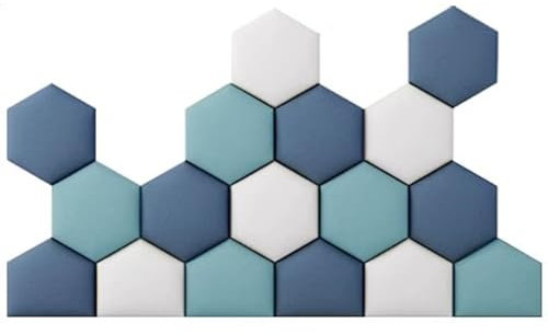 Wzmazingly Coussin Mural Anti-Collision 3D, Hexagone Panneaux Muraux Rembourrés, Peler Et Coller Tête De Lit Tapissée pour Chambre d'enfants Conception Murale