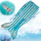 CIYIN Meerjungfrau Luftmatratzen Pool Erwachsene und Kinder, PVC Pool Inflatable Luftmatratze, Aufblasbarer Poolsessel, Aufblasbare Pool Luftmatratze für Hawaii Party Sommer Wasserspiel (Blau)