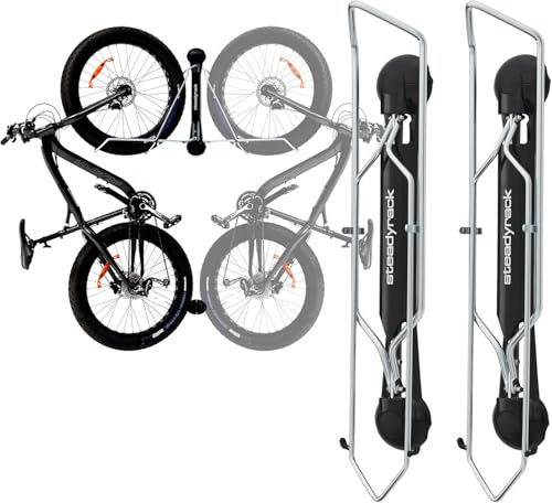 Steadyrack Fahrrad Wandhalterung - Fat Rack - Fahrrad Wandhalterung Vertikal als Aufbewahrungslösung für Ihr Haus, Ihre Garage oder Ihren Fahrradpark - 2er Packung