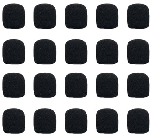 20 Pcs Mousse Micro Casque Bonette Microphone Bonnette Bonnettes en Mousse pour les Salles de Classe les Salles de Réunion et les Entretiens Micro de Casque Micro-Cravates